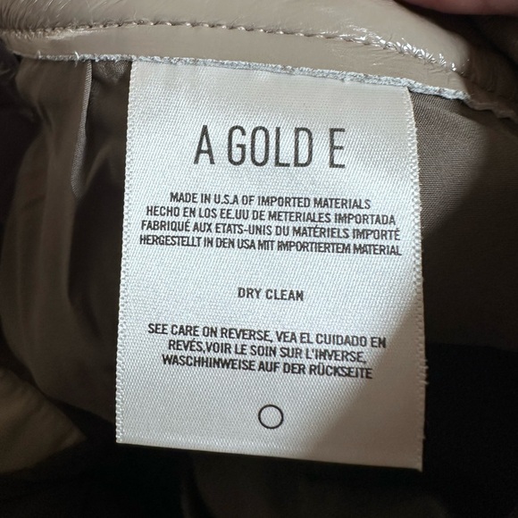 Agolde Women's Cream/Tan  The 90’s Straight Rec. Leather and Poly Blend Pant 28 - Picture 6 of 10